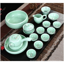 Handgemalte China Celadon, Tee-Set Keramik